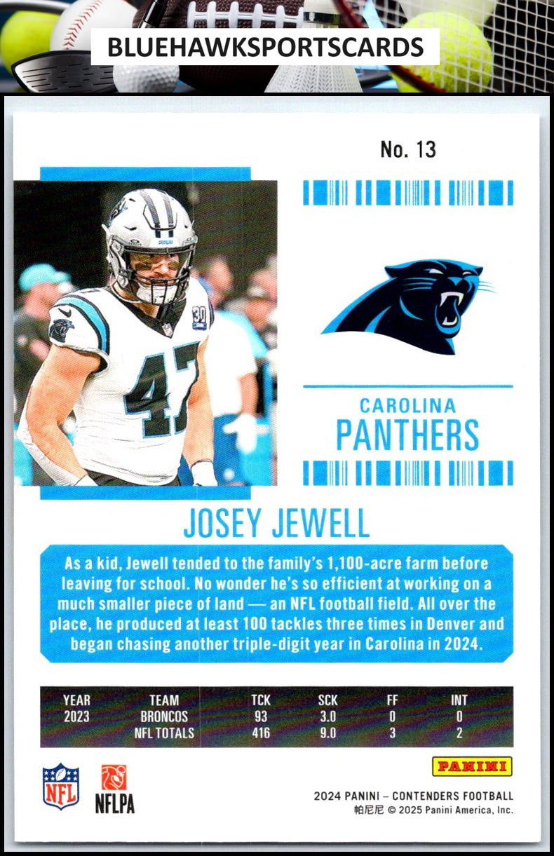 2024 Panini Contenders #13 Josey Jewell Season Ticket Retail