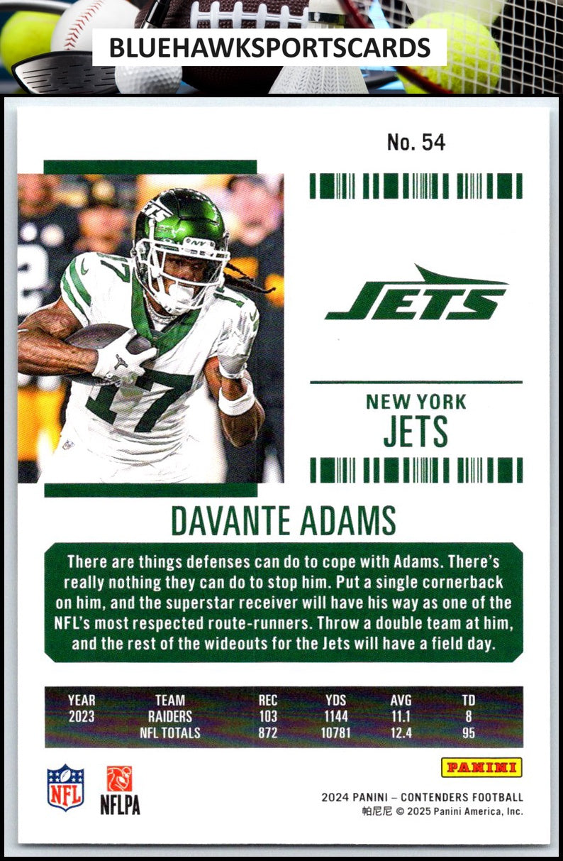 2024 Panini Contenders #54 Davante Adams Season Ticket Retail