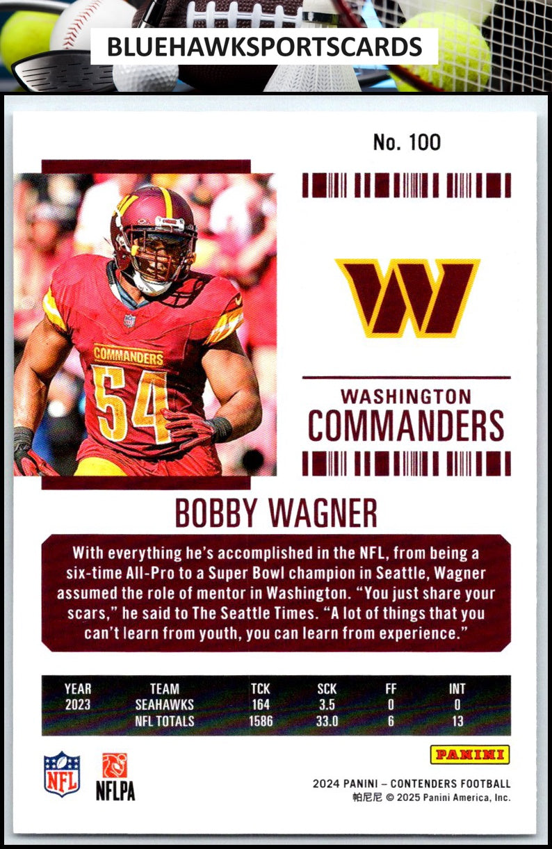 2024 Panini Contenders #100 Bobby Wagner Season Ticket Retail