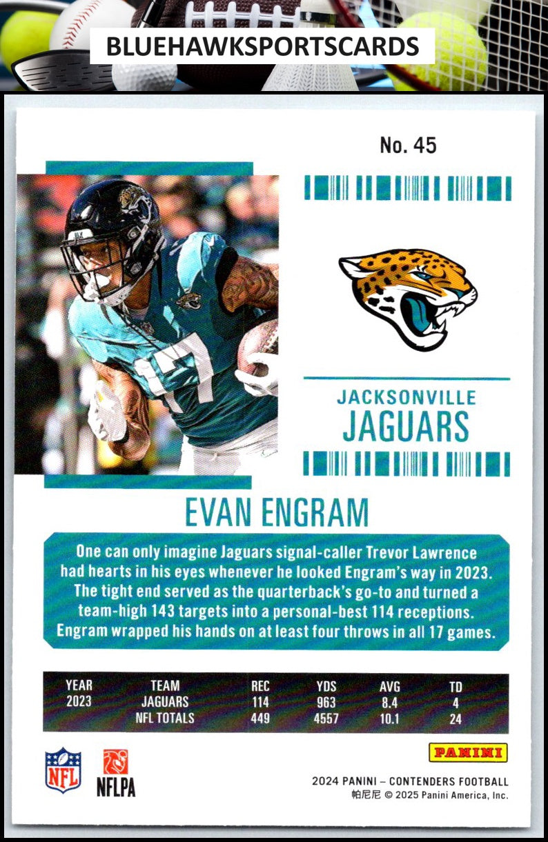 2024 Panini Contenders #45 Evan Engram Season Ticket Retail