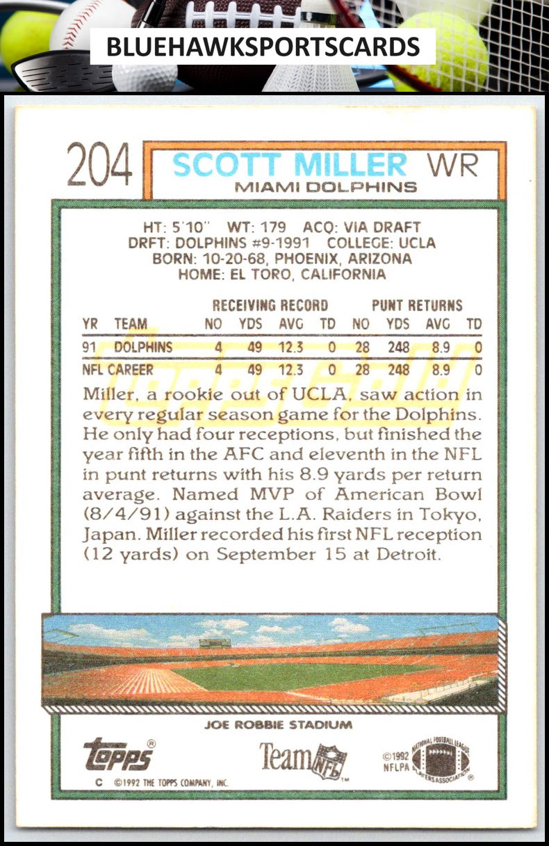 1992 Topps #204 Scott Miller Gold