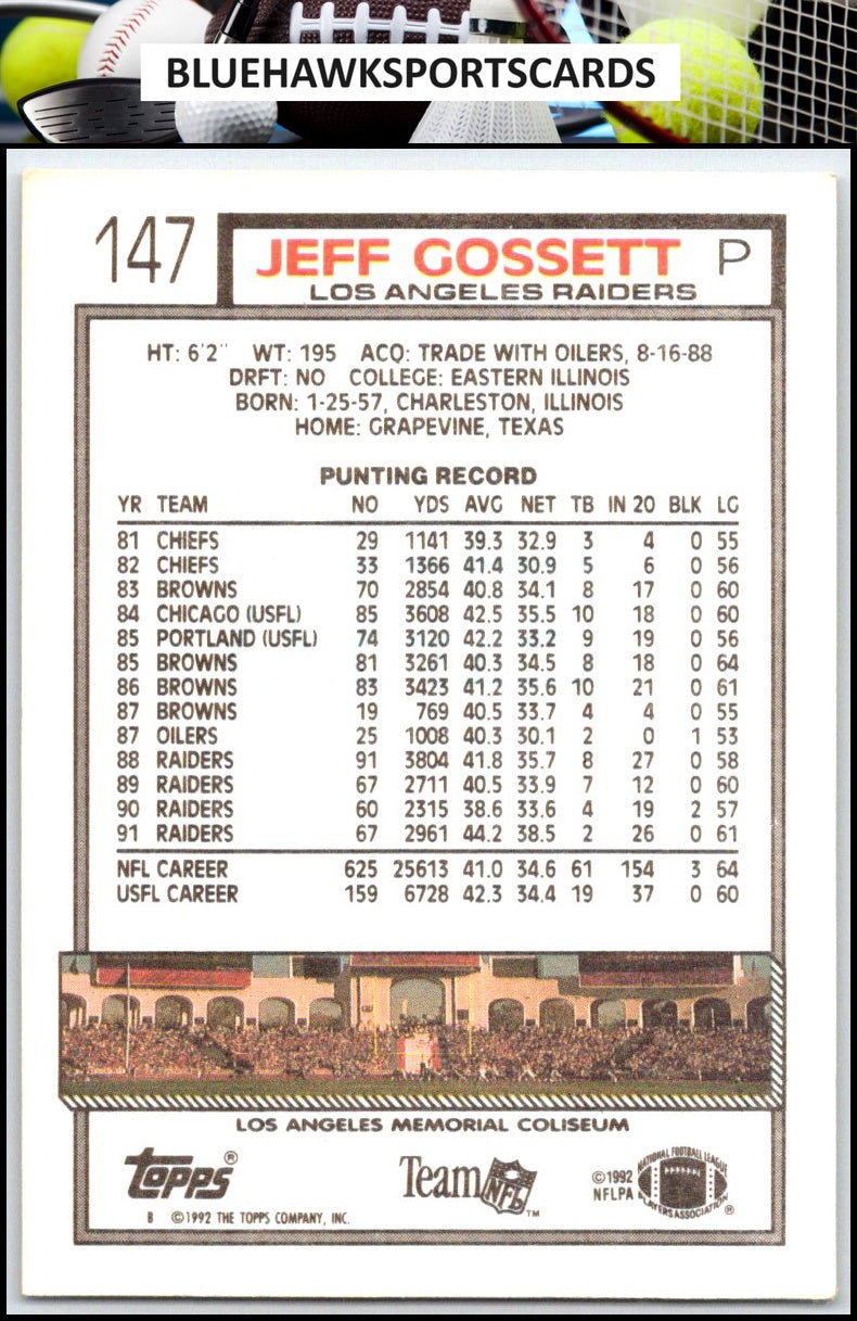 1992 Topps #147 Jeff Gossett