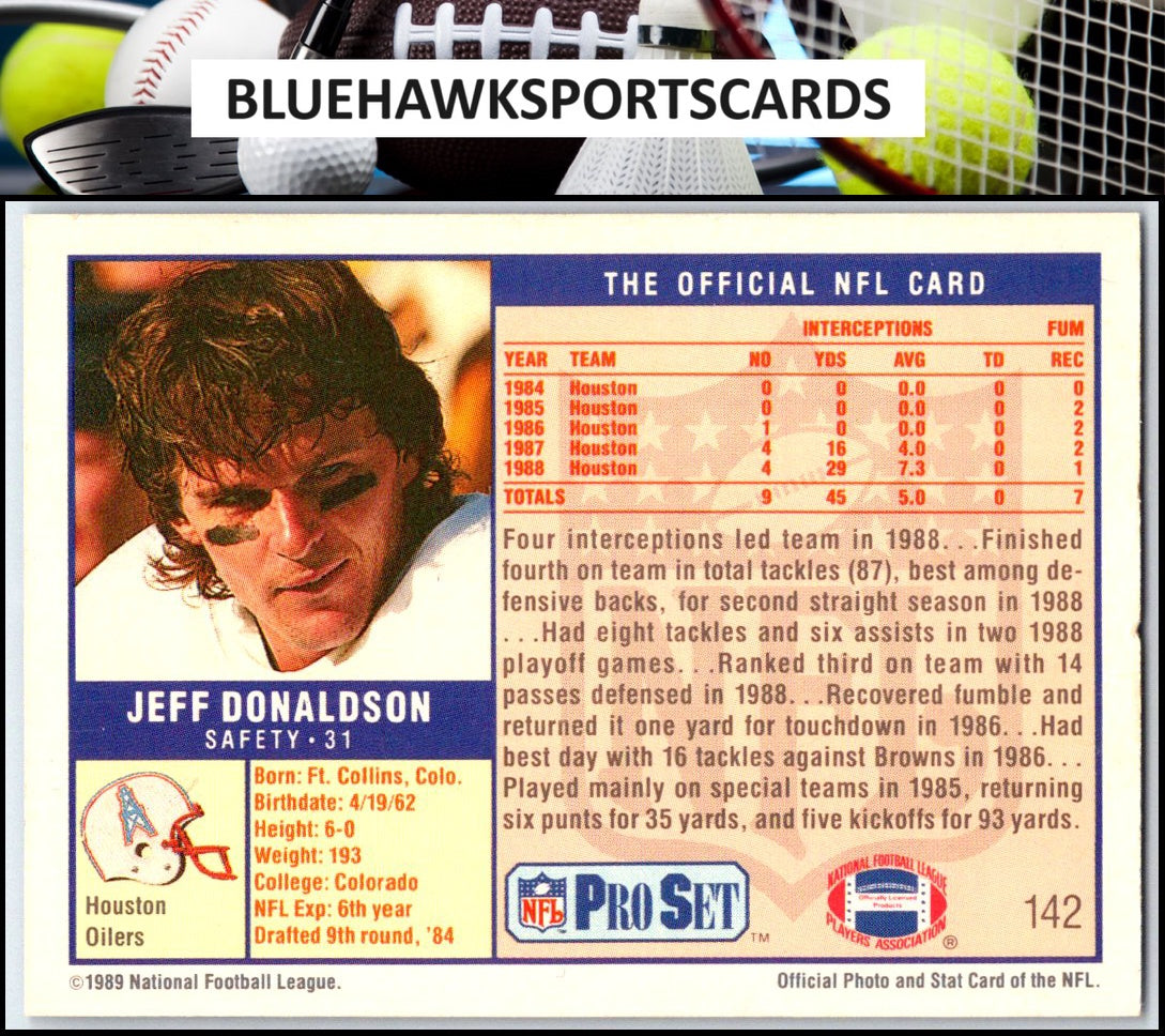 1989 Pro Set #142 Jeff Donaldson