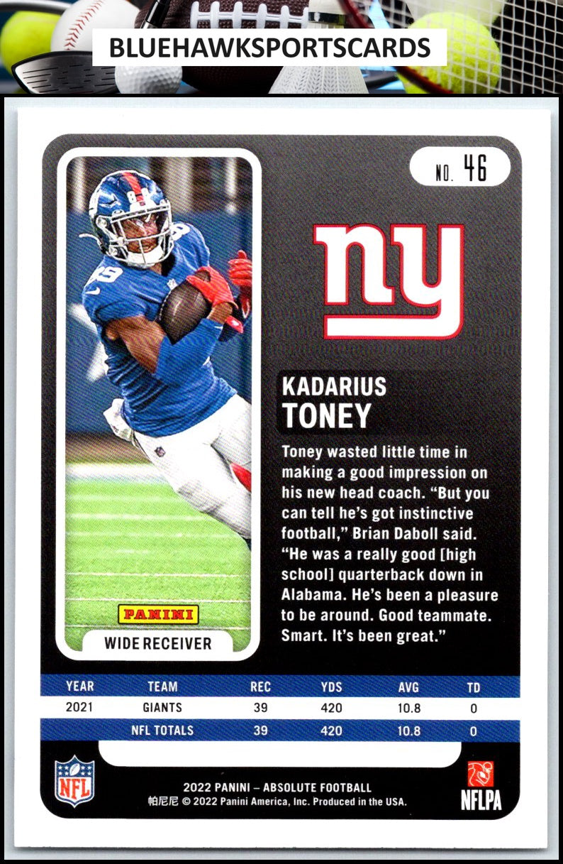 2022 Panini Absolute #46 Kadarius Toney Retail