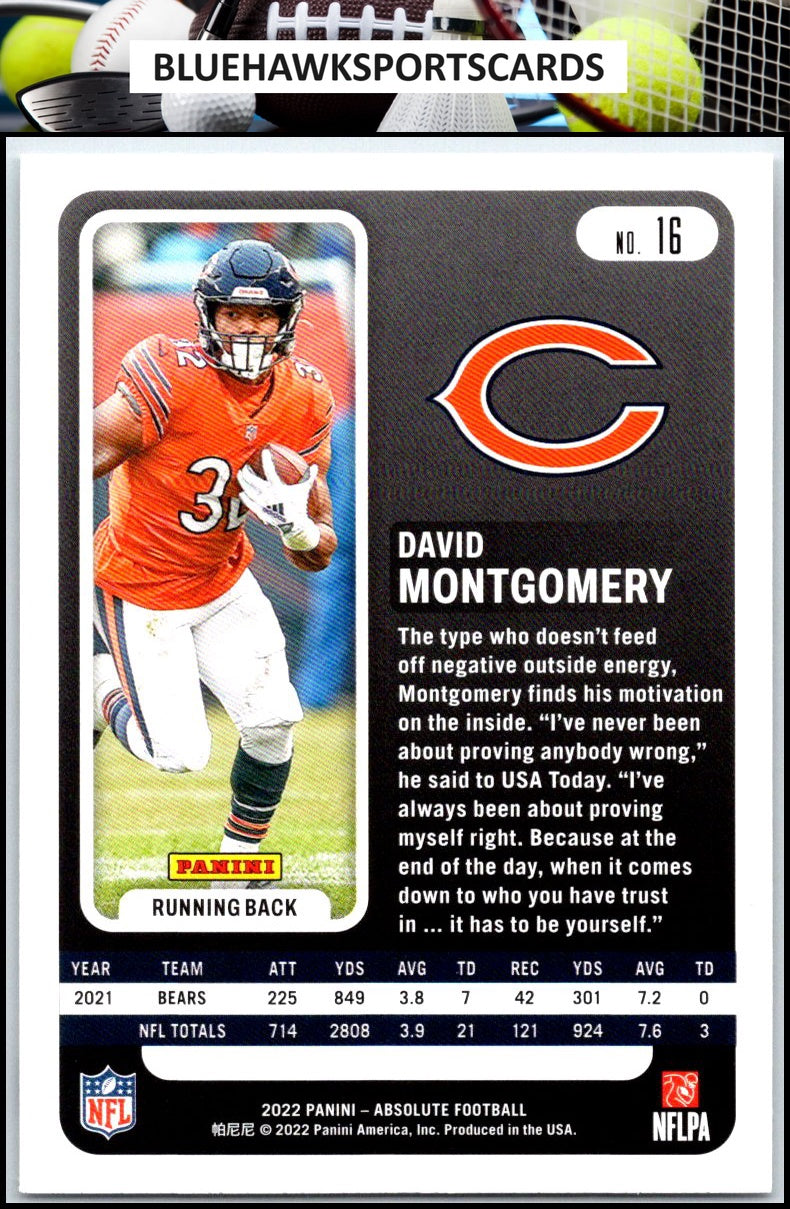 2022 Panini Absolute #16 David Montgomery Retail