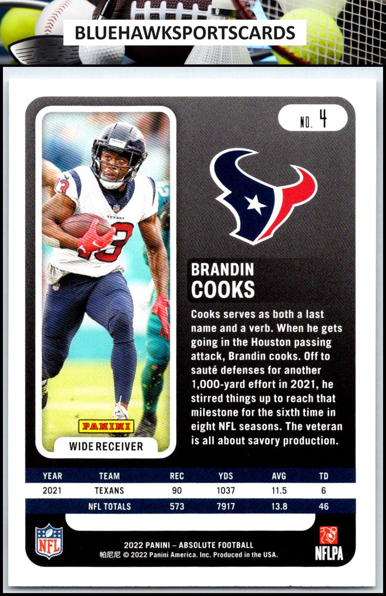 2022 Panini Absolute #4 Brandin Cooks Retail