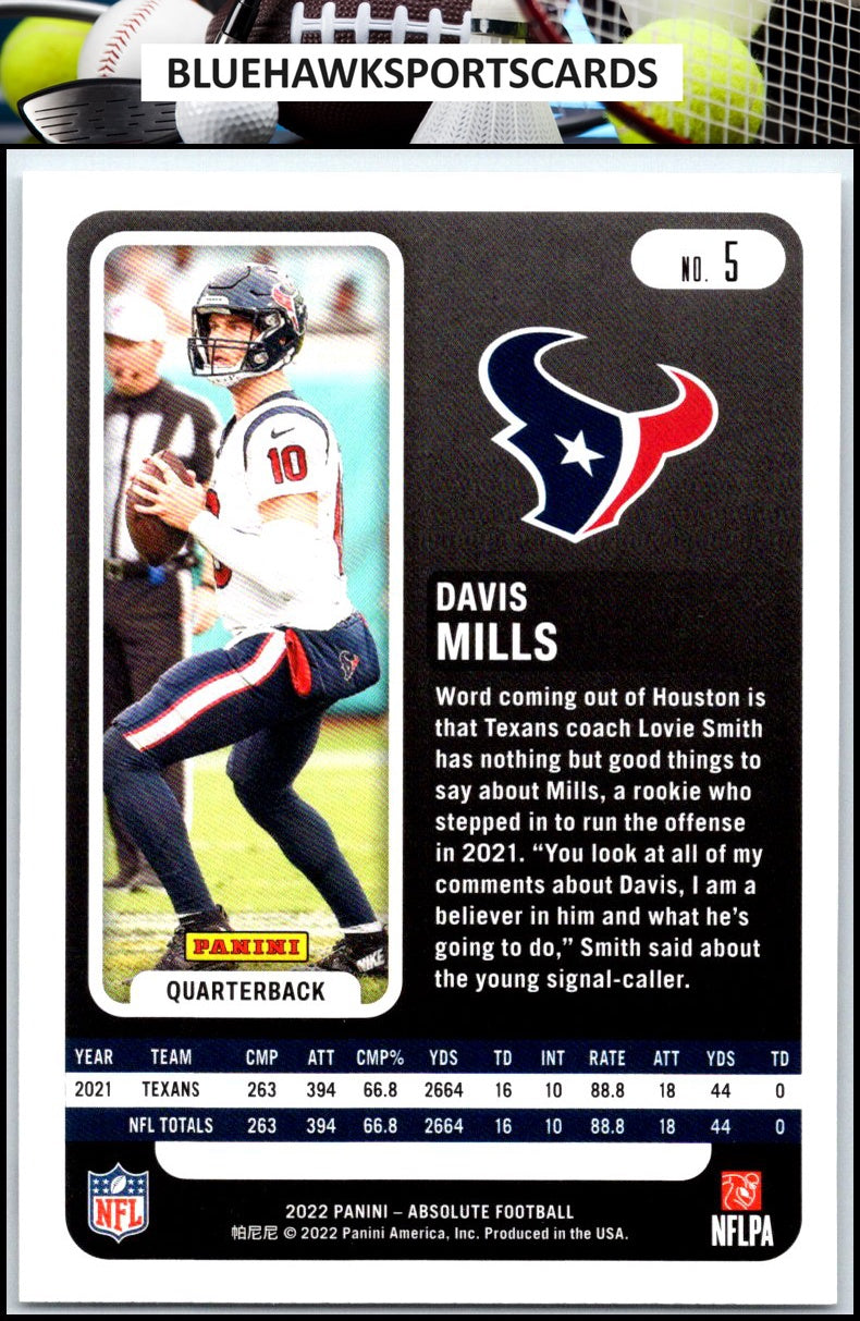 2022 Panini Absolute #5 Davis Mills Retail