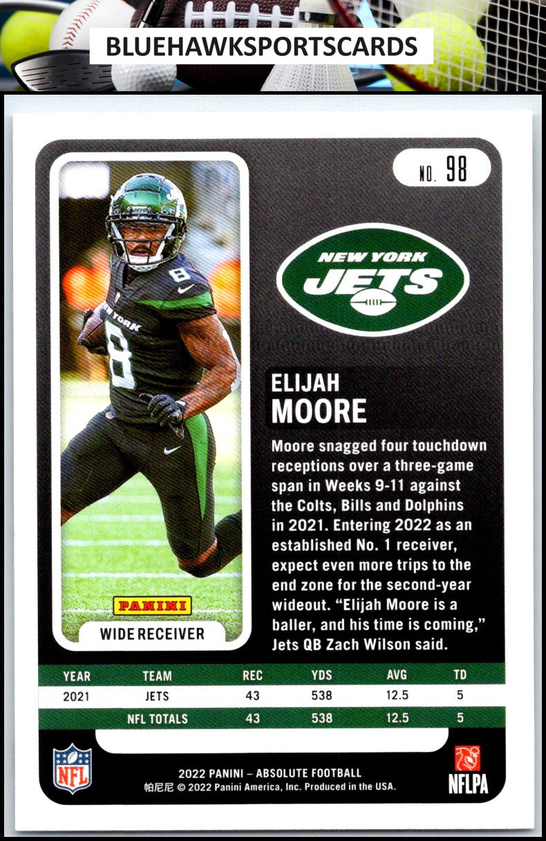 2022 Panini Absolute #98 Elijah Moore Retail