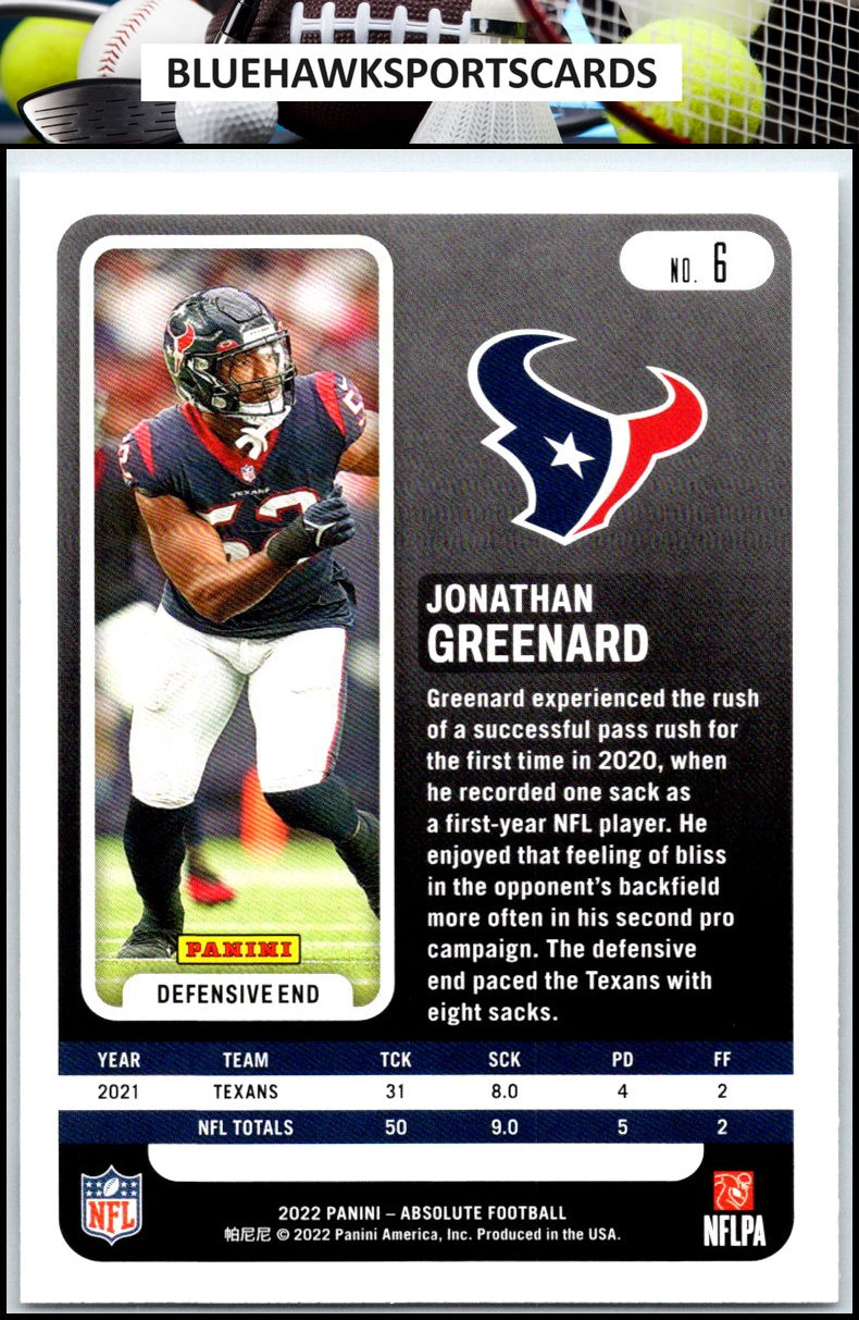 2022 Panini Absolute #6 Jonathan Greenard Retail