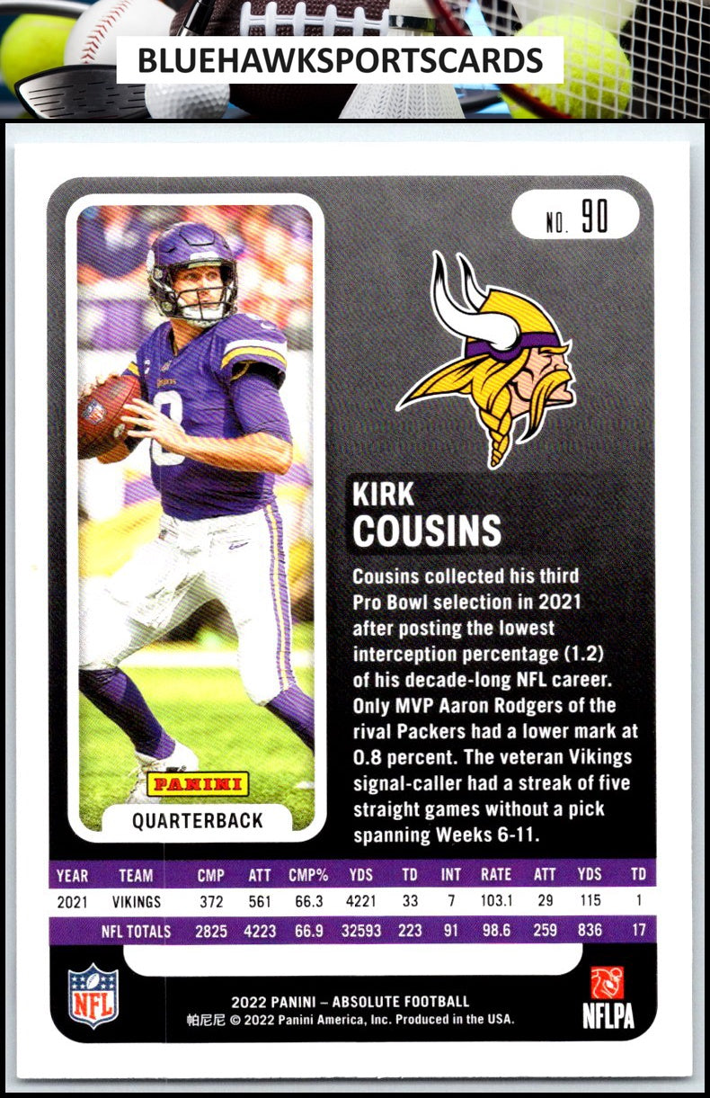 2022 Panini Absolute #90 Kirk Cousins Retail