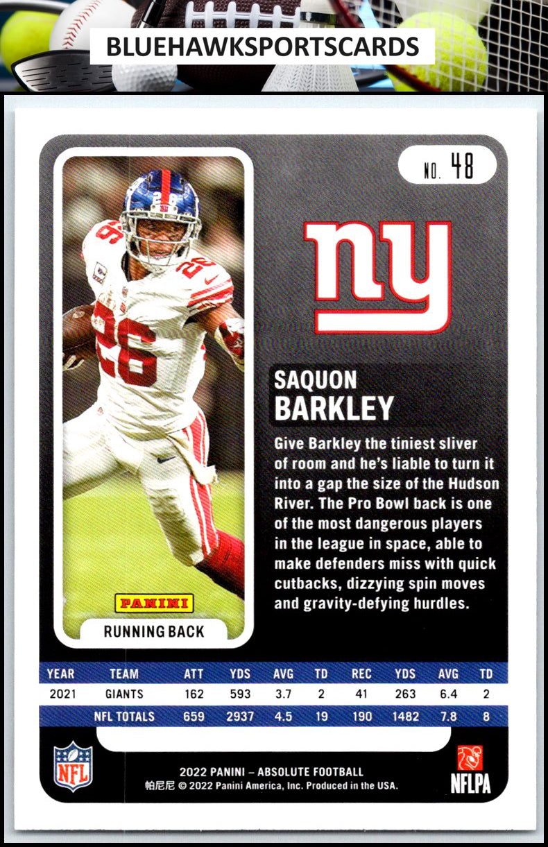 2022 Panini Absolute #48 Saquon Barkley Retail