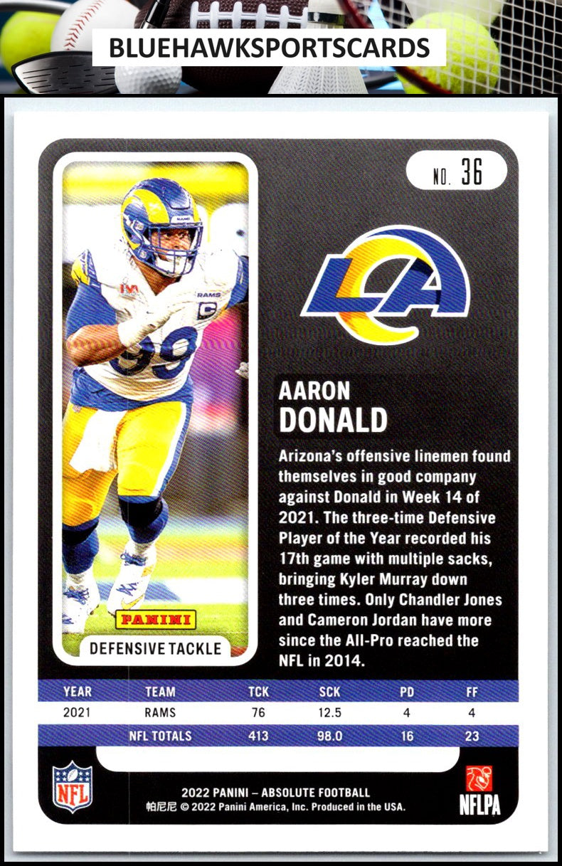 2022 Panini Absolute #36 Aaron Donald Retail