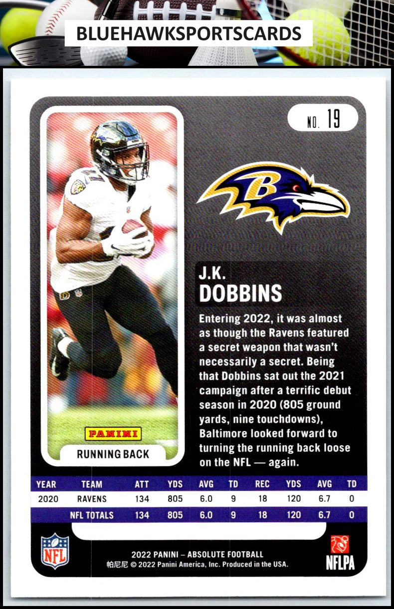 2022 Panini Absolute #19 J.K. Dobbins Retail