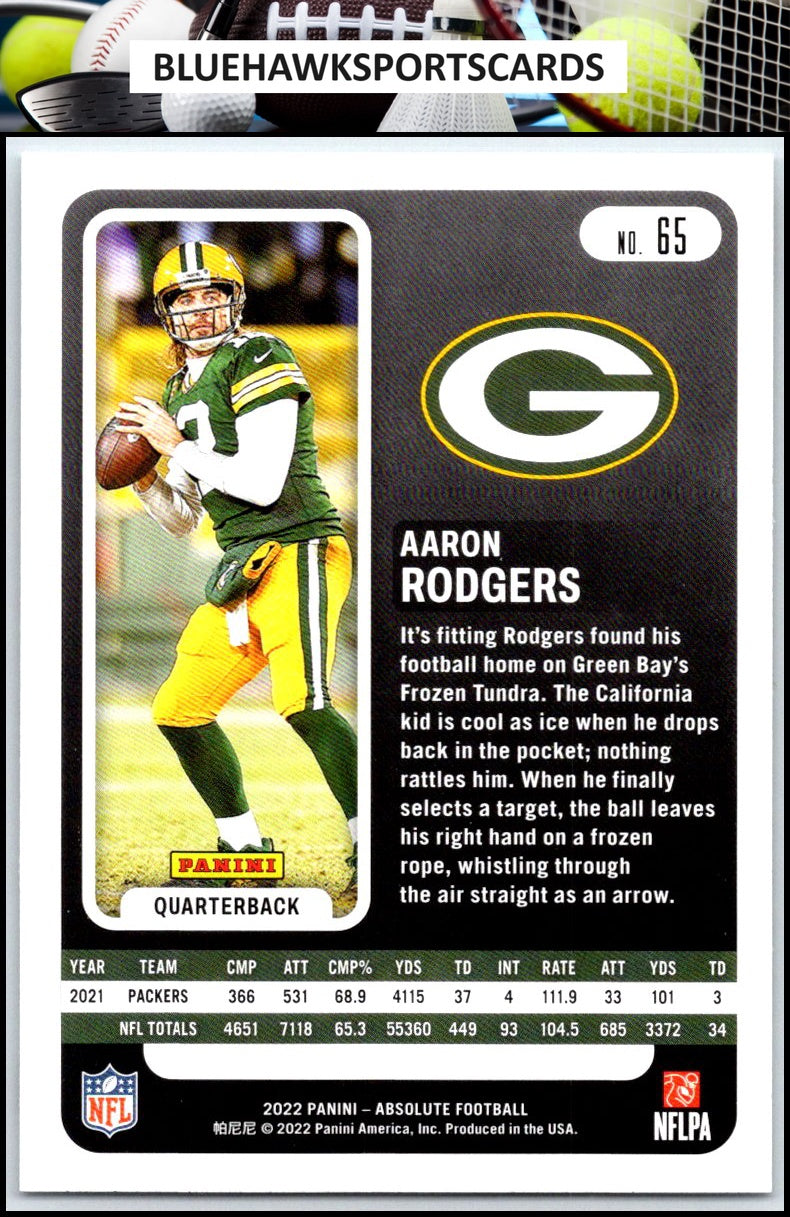 2022 Panini Absolute #65 Aaron Rodgers Retail