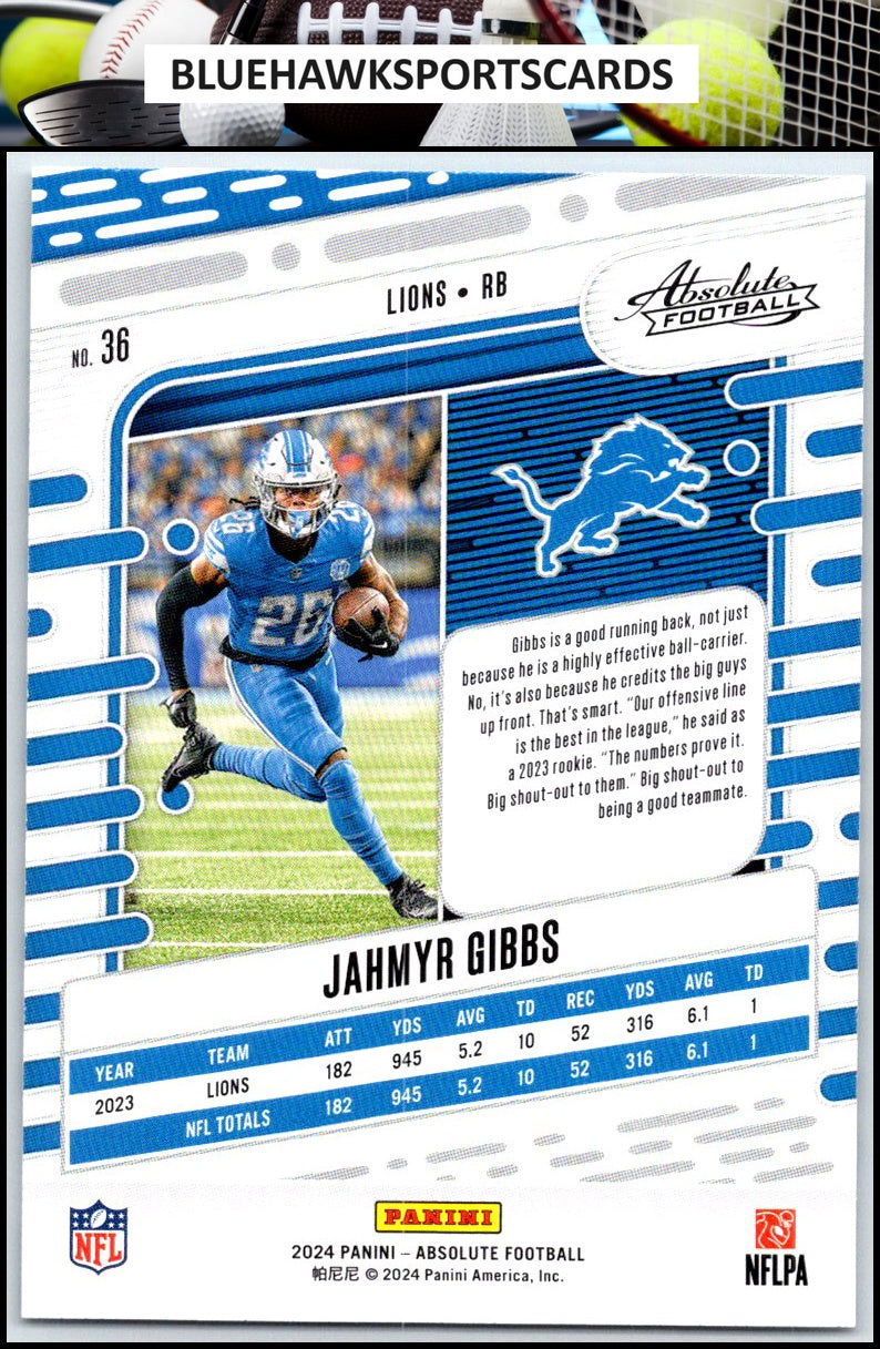 2024 Panini Absolute #36 Jahmyr Gibbs Retail
