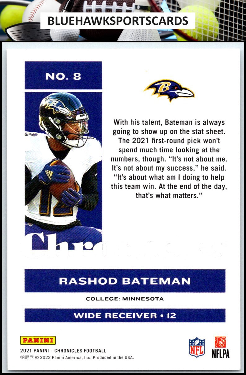 2021 Panini Chronicles #8 Rashod Bateman