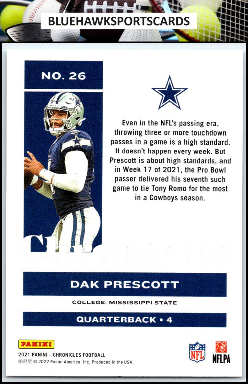 2021 Panini Chronicles #26 Dak Prescott