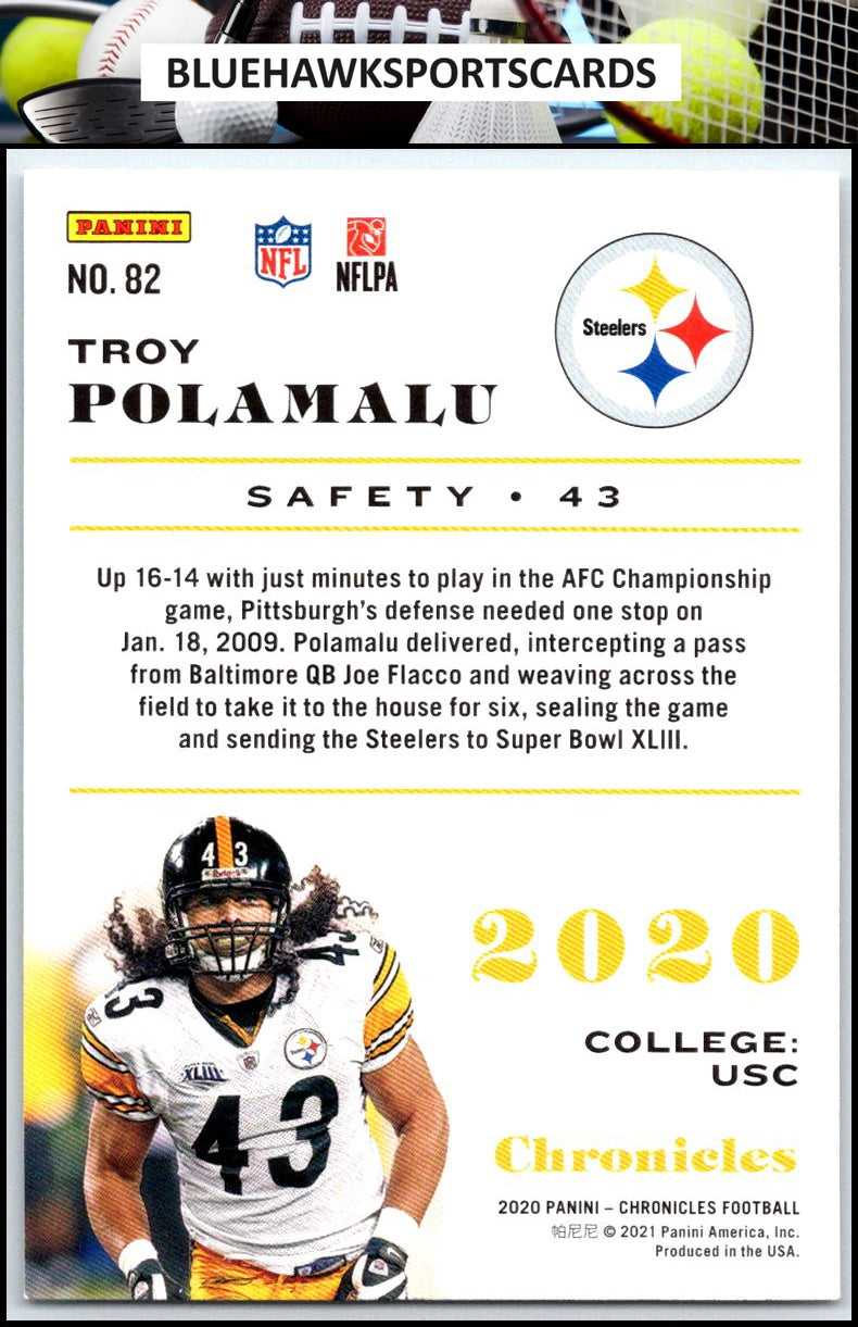2020 Panini Chronicles #82 Troy Polamalu