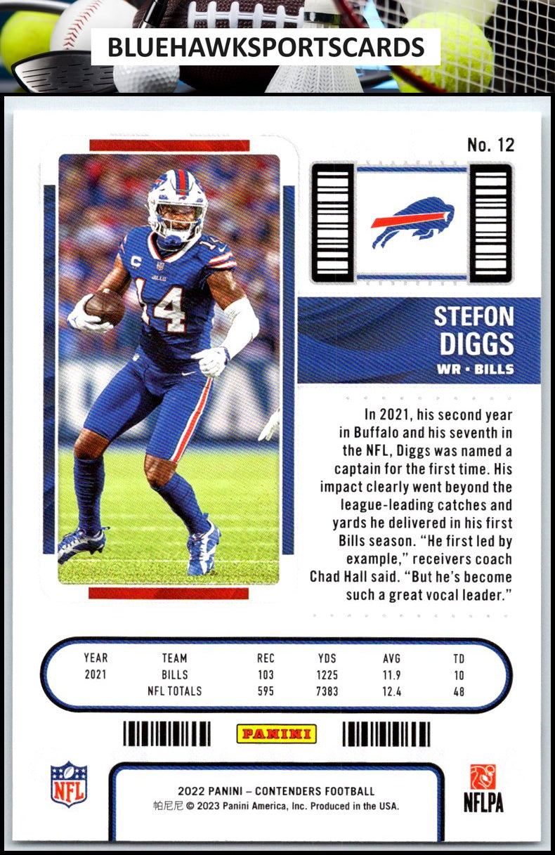 2022 Panini Contenders #12 Stefon Diggs