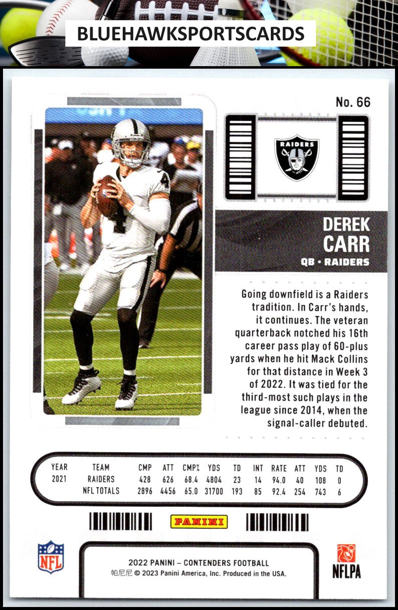 2022 Panini Contenders #66 Derek Carr