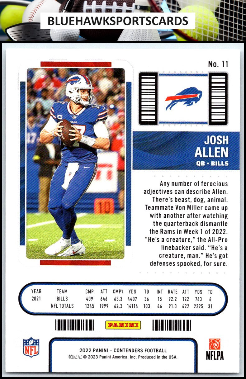 2022 Panini Contenders #11 Josh Allen