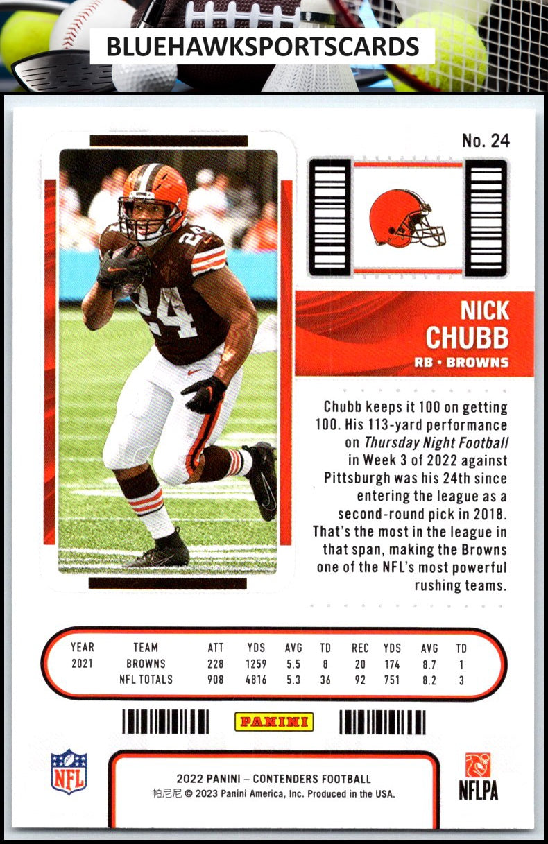 2022 Panini Contenders #24 Nick Chubb