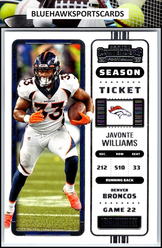 2022 Panini Contenders #31 Javonte Williams