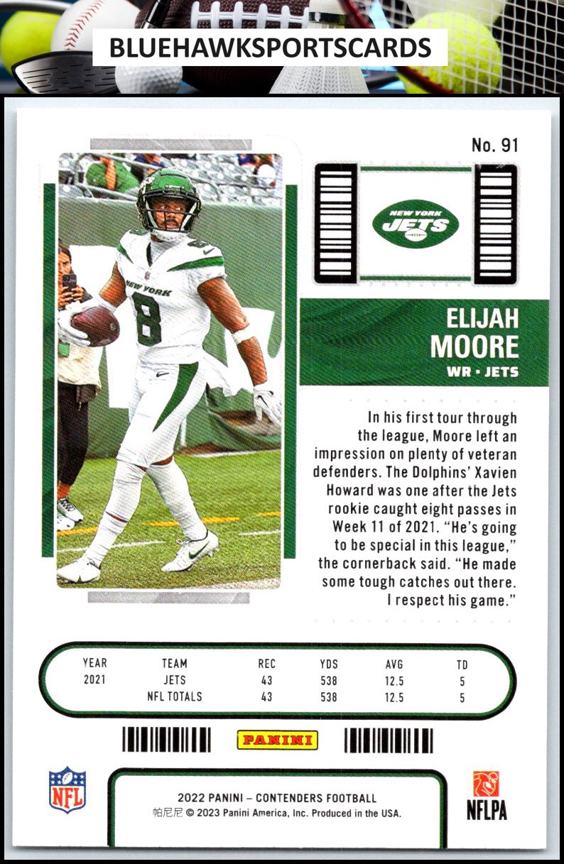 2022 Panini Contenders #91 Elijah Moore
