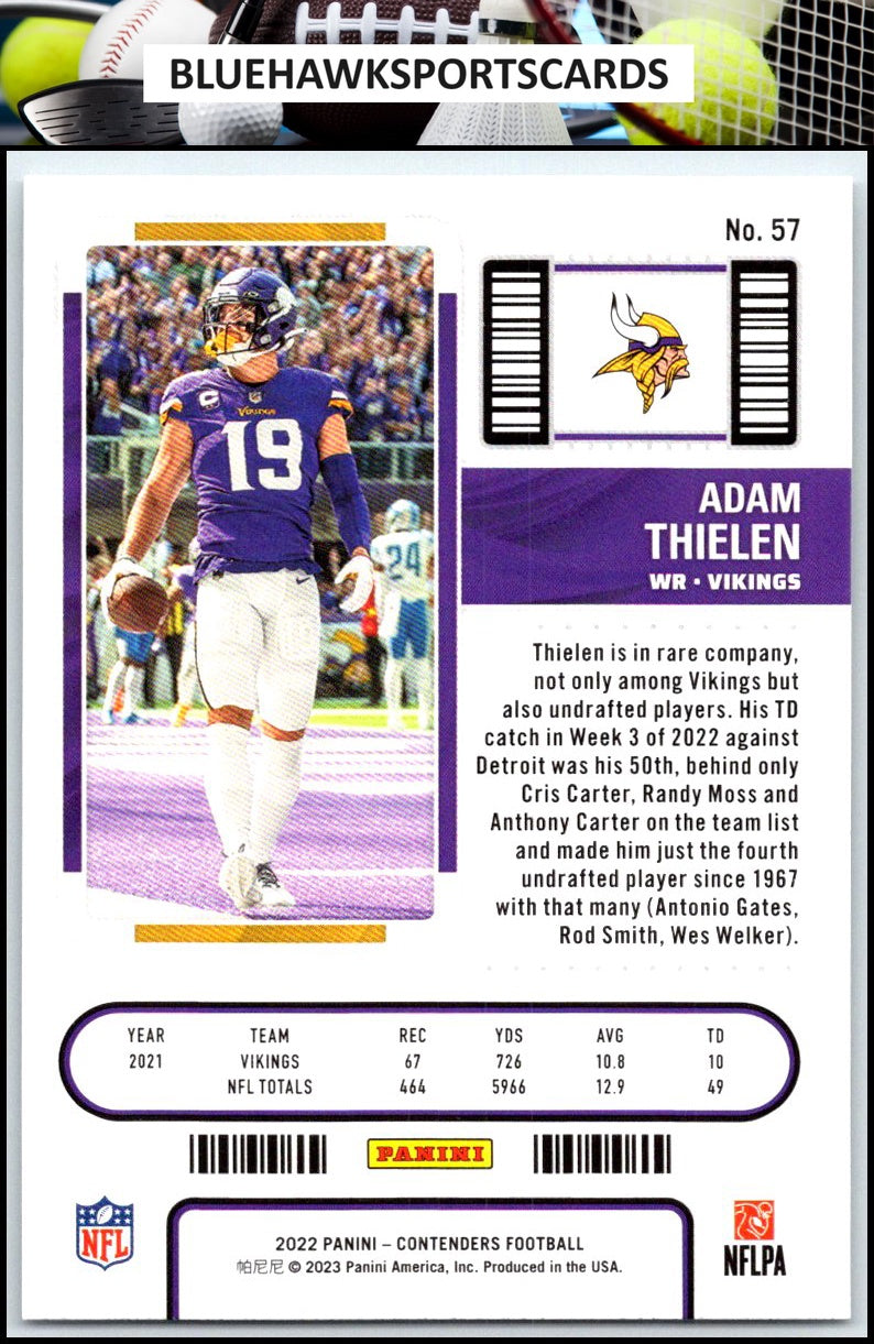 2022 Panini Contenders #57 Adam Thielen