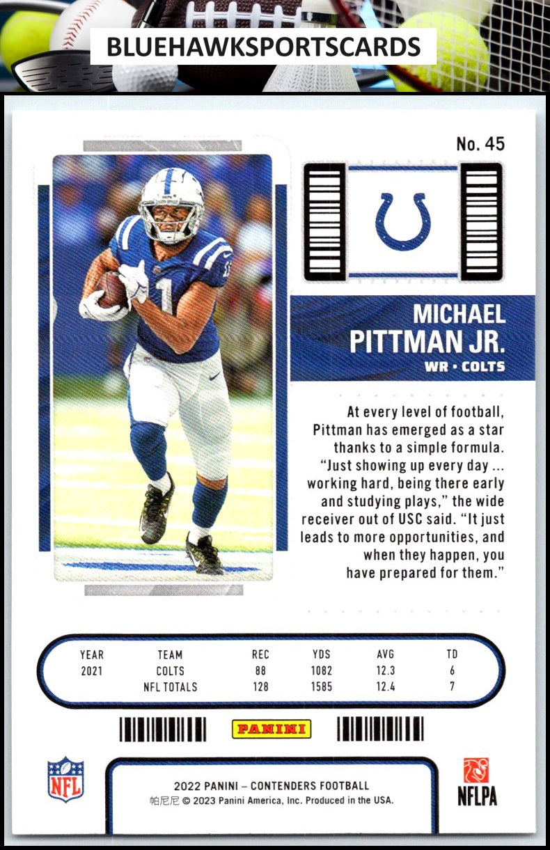 2022 Panini Contenders #45 Michael Pittman Jr.