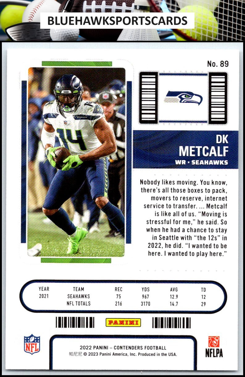 2022 Panini Contenders #89 DK Metcalf