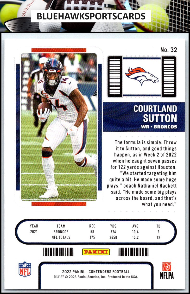 2022 Panini Contenders #32 Courtland Sutton