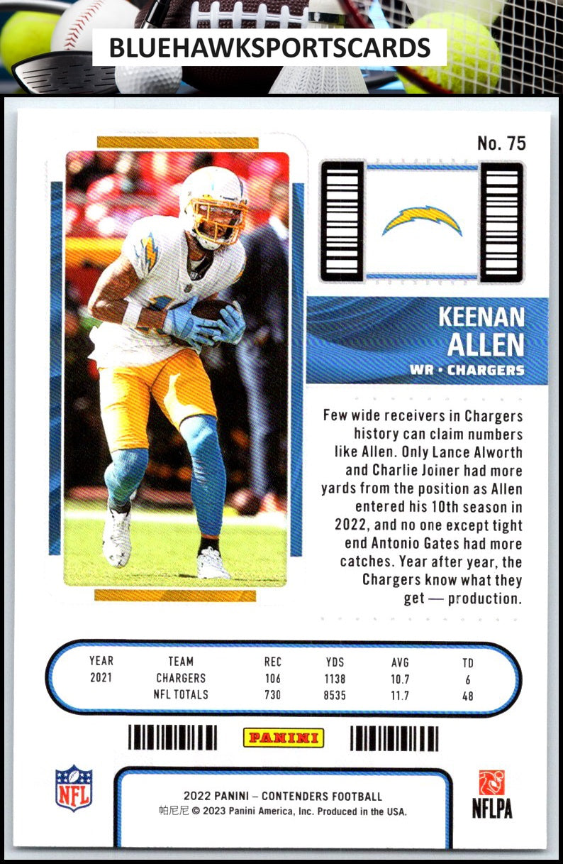 2022 Panini Contenders #75 Keenan Allen