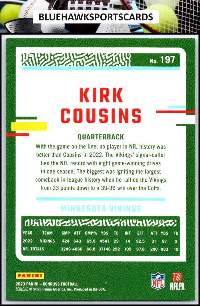 2023 Donruss #197 Kirk Cousins