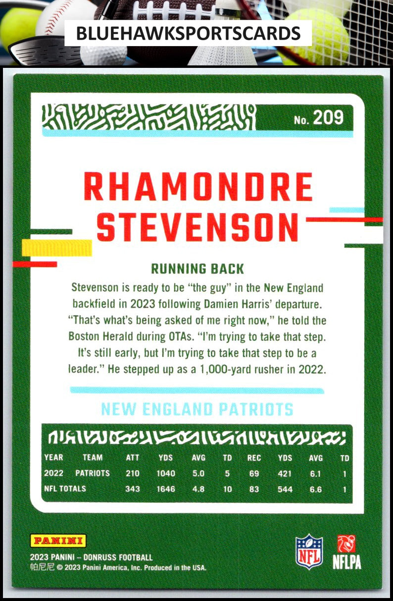 2023 Donruss #209 Rhamondre Stevenson