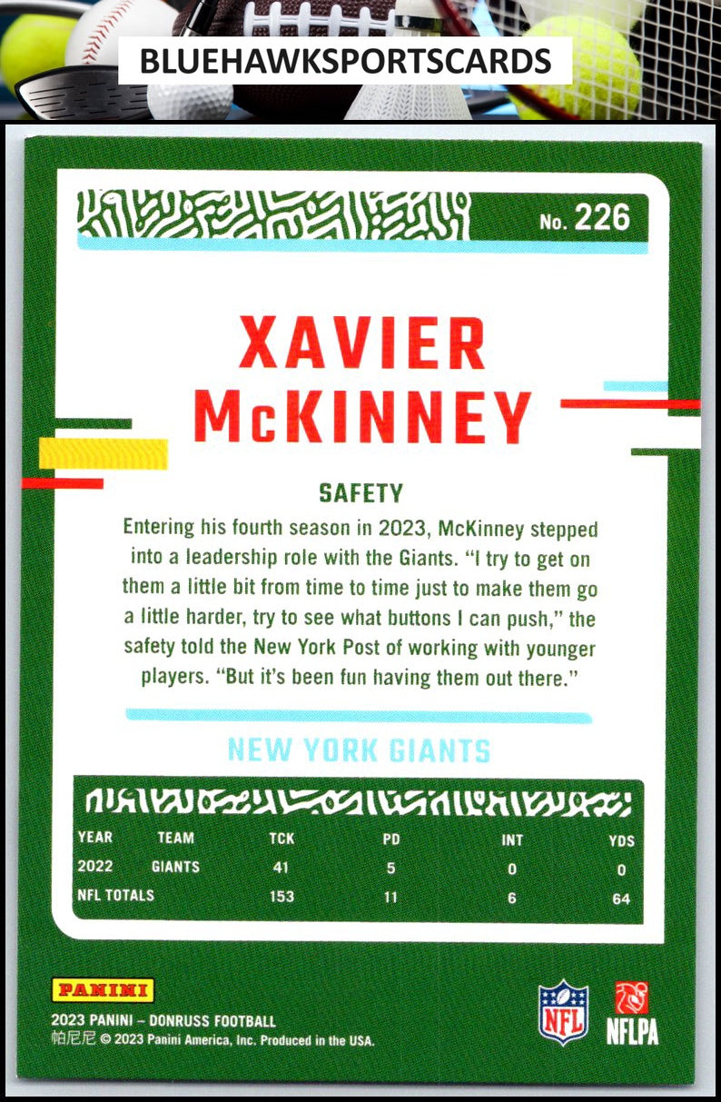 2023 Donruss #226 Xavier McKinney