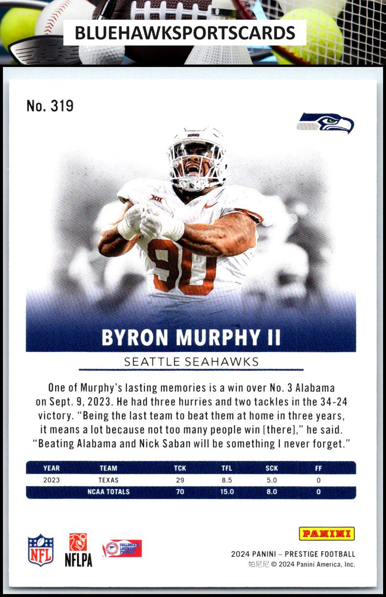 2024 Panini Prestige #319 Byron Murphy II