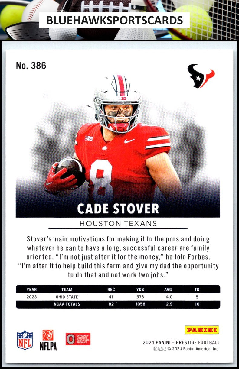 2024 Panini Prestige #386 Cade Stover