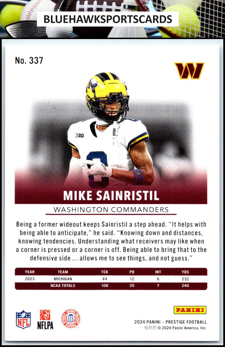 2024 Panini Prestige #337 Mike Sainristil
