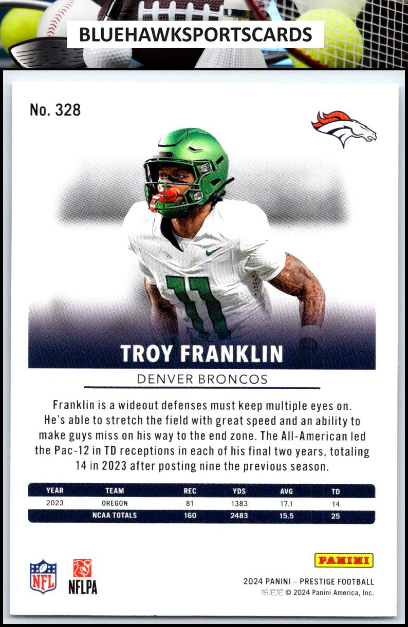 2024 Panini Prestige #328 Troy Franklin