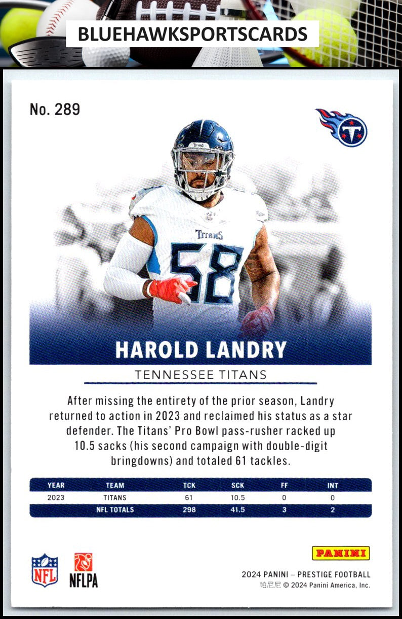 2024 Panini Prestige #289 Harold Landry