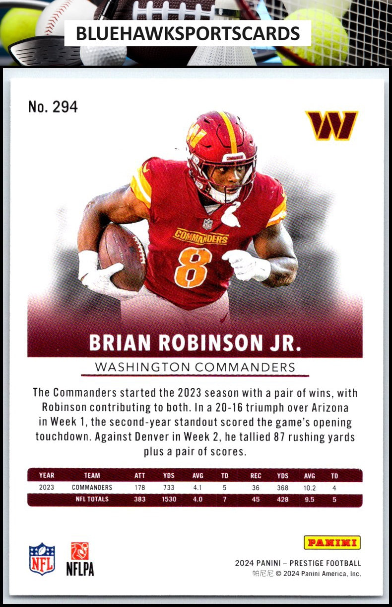 2024 Panini Prestige #294 Brian Robinson Jr.
