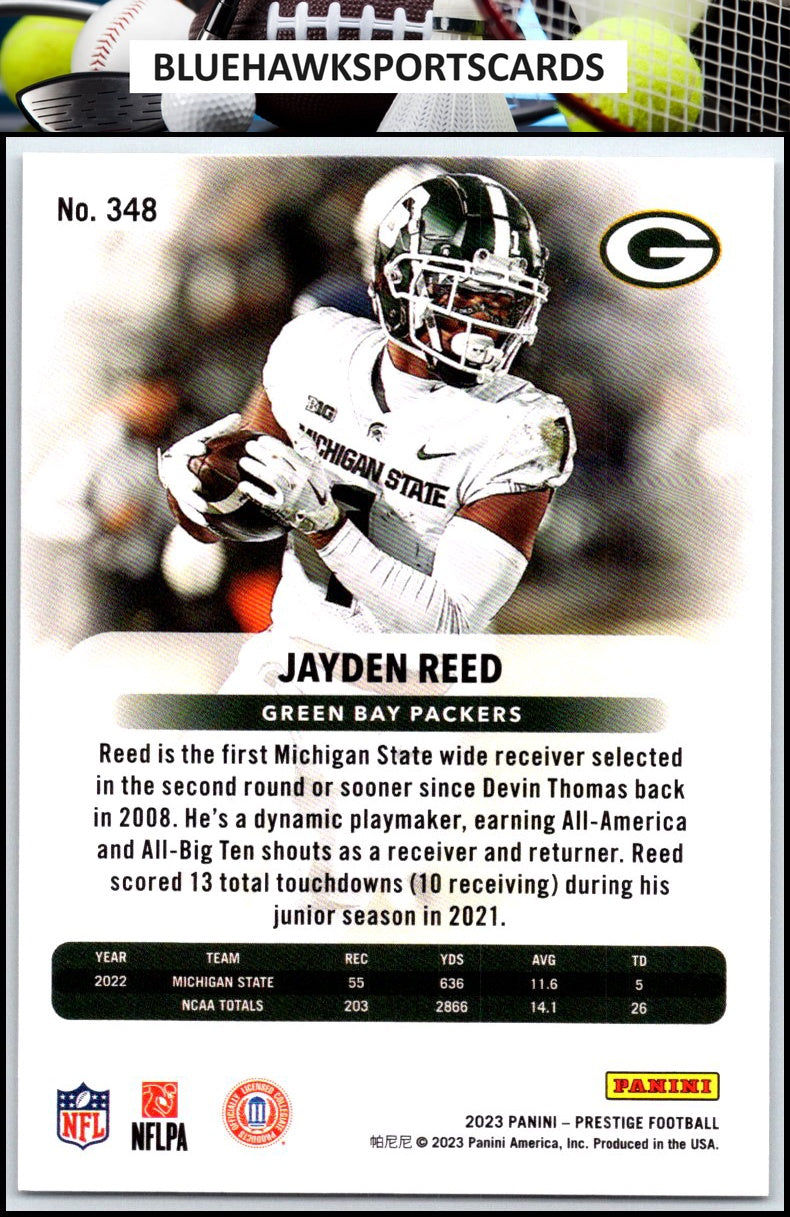 2023 Panini Prestige #348 Jayden Reed
