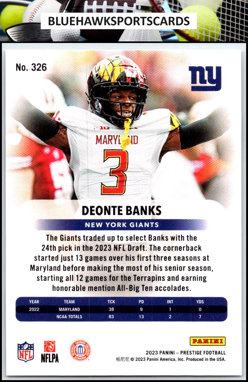 2023 Panini Prestige #326 Deonte Banks