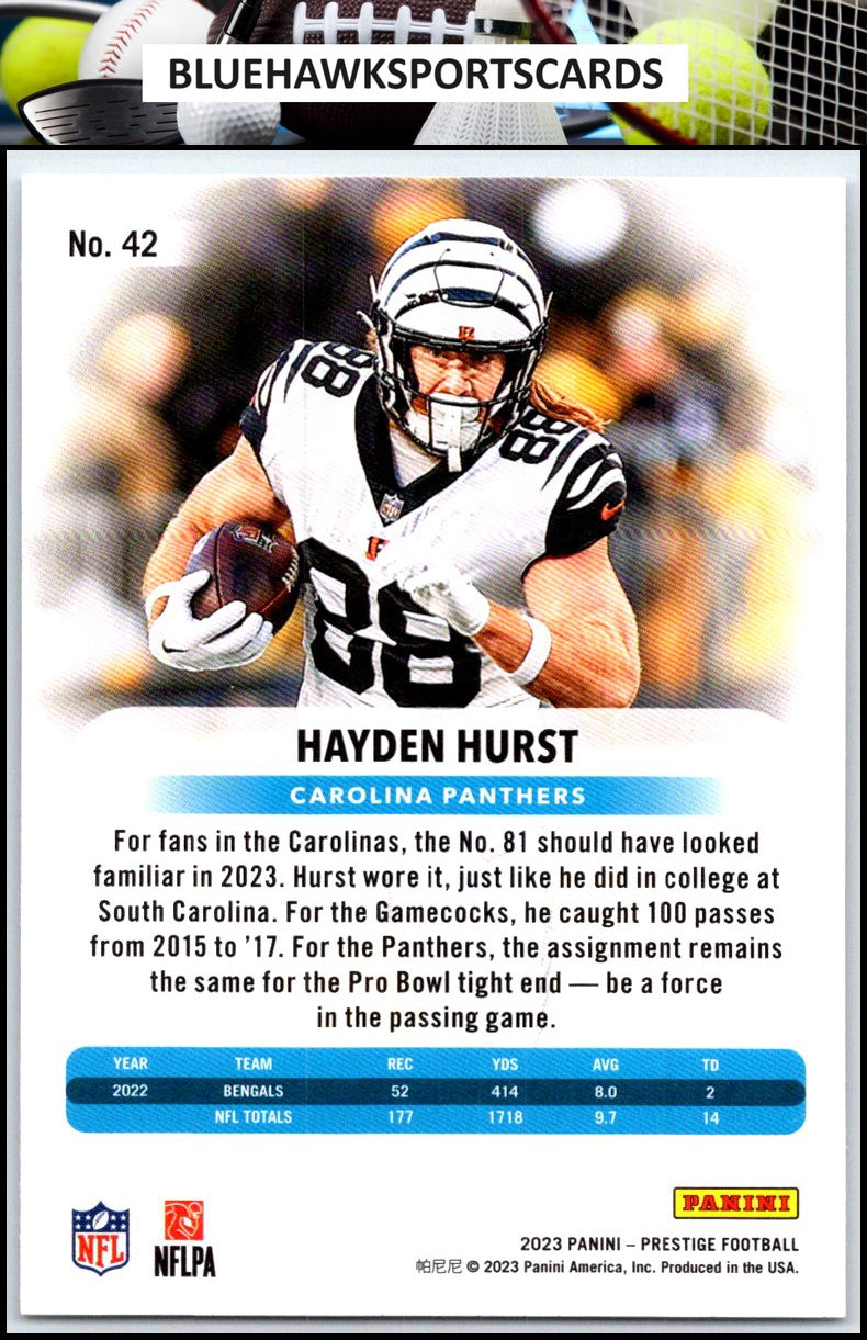 2023 Panini Prestige #42 Hayden Hurst