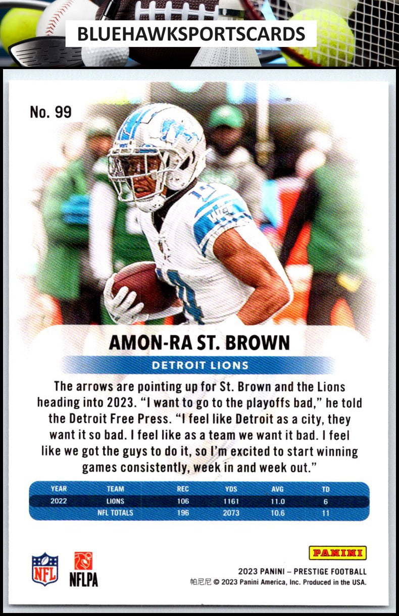 2023 Panini Prestige #99 Amon-Ra St. Brown