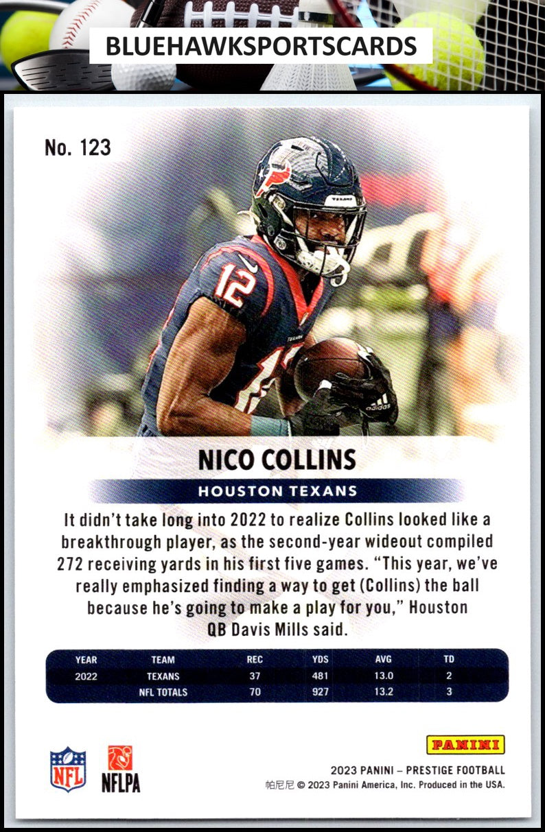 2023 Panini Prestige #123 Nico Collins