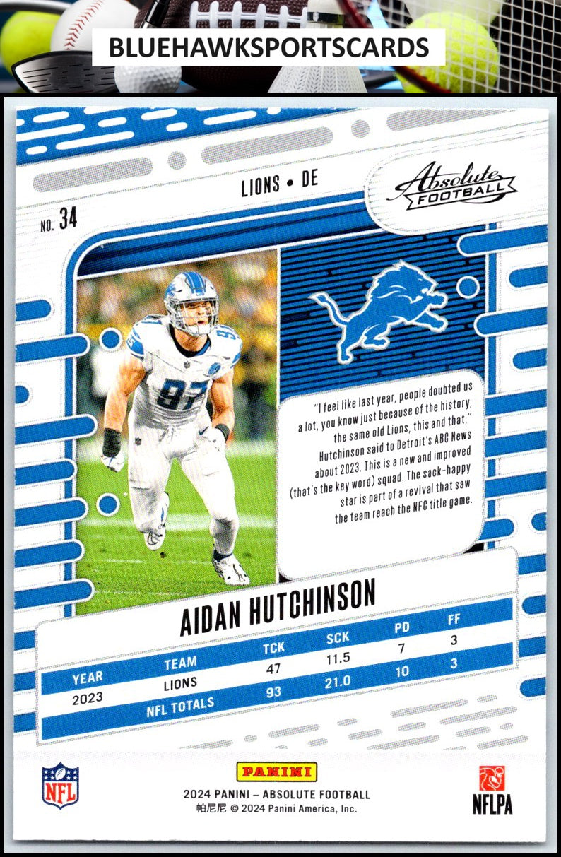 2024 Panini Absolute #34 Aidan Hutchinson Retail