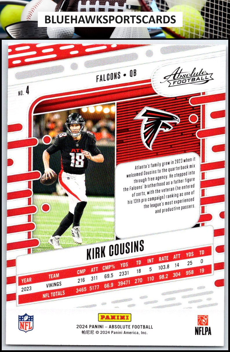 2024 Panini Absolute #4 Kirk Cousins Retail
