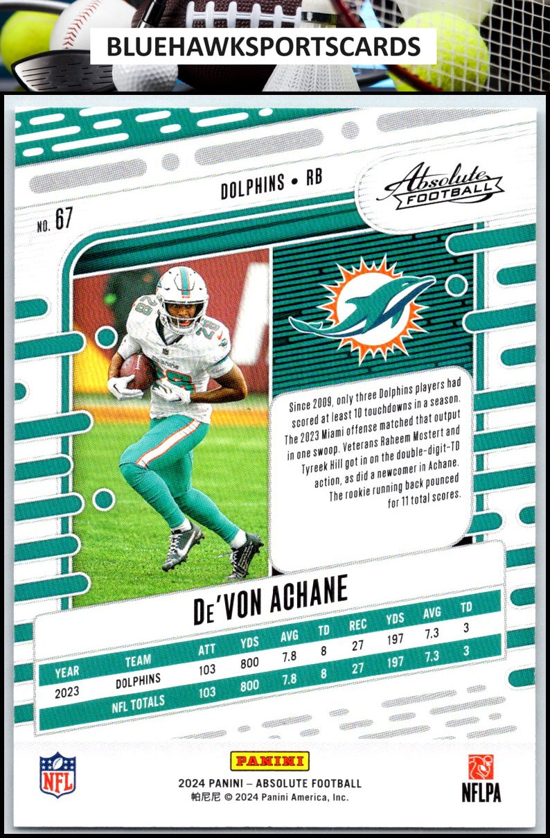 2024 Panini Absolute #67 De'Von Achane Retail
